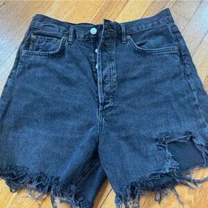 Agolde Distressed Black Stella shorts - 28
